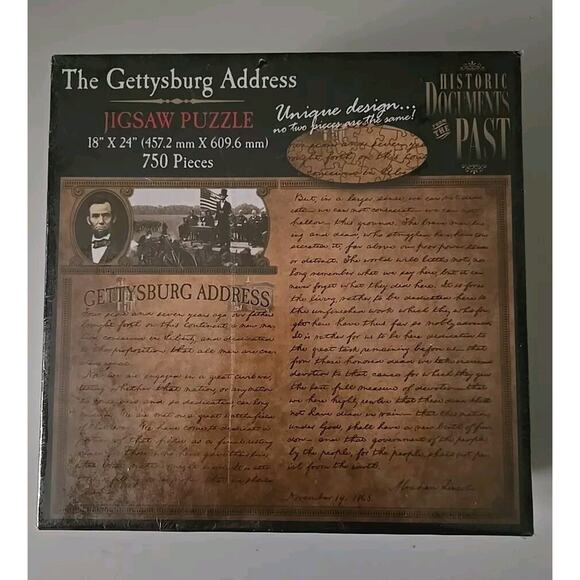 The Gettysburg Address 750 Piece Jigsaw Puzzle SEALED NEW Historic Documents - Picture 1 of 5